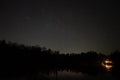 Cabin under stars